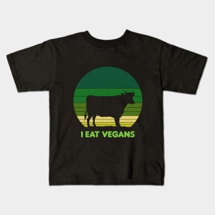 I Eat Vegans Vintage Sunset Kids T-Shirt